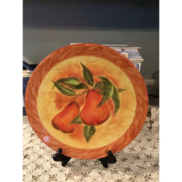 Tuscan Pear Serving Platter 11” . Certified International Susan Winget Ceramic - Picture 5 of 7